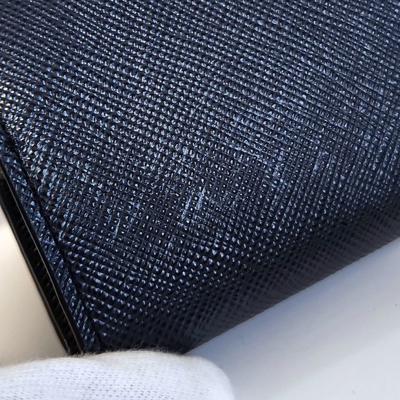 PRADA Wallet/Coin Case 2MM935 Navy Saffiano Leather Coin Purse - Picture 9 of 9